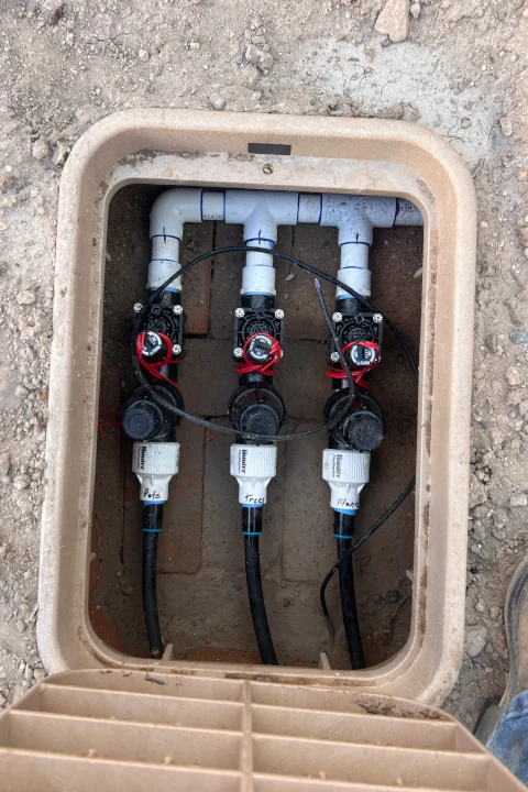 Three-pipe irrigation system diagnostic inspection by Luis Landscapes Tucson
